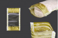 Sachets de type Doypack 120 x 35 x 200 mm transparents avec fermeture zip et possibilité de thermoscellage - 50 pcs