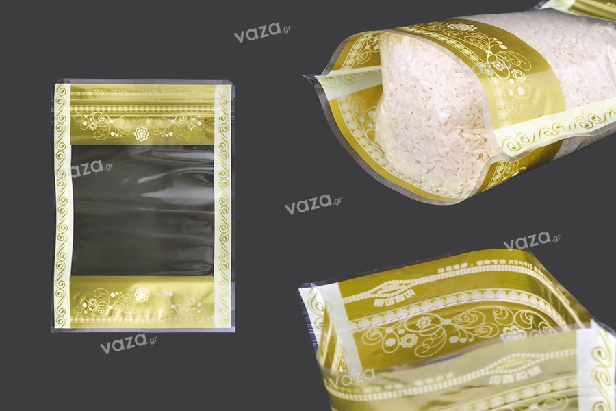 Transparent Doypack stand-up pouch in size 150x40x210  mm, with zipper, also heat sealable - 50 pcs