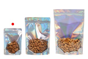 Sachets en aluminium de type Doypack, fenêtre transparente avec fermeture zip et possibilité de thermoscellage 140 x 40 x 200 mm - 50 pcs-3