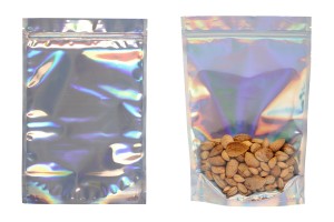 Aluminiumbeutel vom Typ Doy Pack 200x50x300 mm, transparent mit Reißverschluss und Möglichkeit zum Versiegeln mit Heißsiegelung  - 50 Stück-εικόνα_σύνθεση