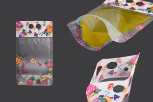 Emballage de type Doypack 450 ml transparent avec fermeture zip et trous pour la paille et le transport - 50 pcs-εικόνα_προϊοντική