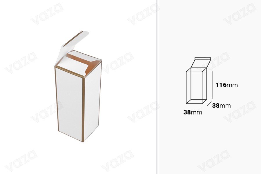 Karton 38x38x116mm mit Goldrand - 20 Stück Karton 38x38x116mm mit Goldrand - 20 Stück-bildabmessungen