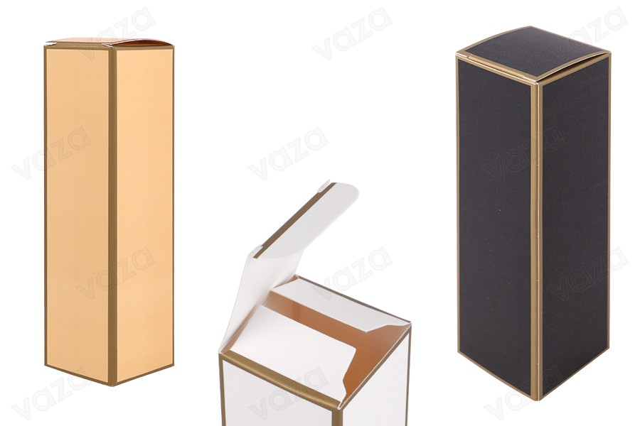 Pappschachtel 45x45x160mm mit Goldrand - 20 Stück Pappschachtel 45x45x160mm mit Goldrand - 20 Stück-εικόνα_προϊοντική