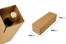 Kraft paper box 340x120x110 mm (for wine bottle) - 20 pcs Kraft paper box 340x120x110 mm (for wine bottle) - 20 pcs
