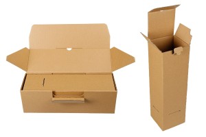 Kraft paper box 340x120x110mm (for wine bottle) - 20 pcs-3