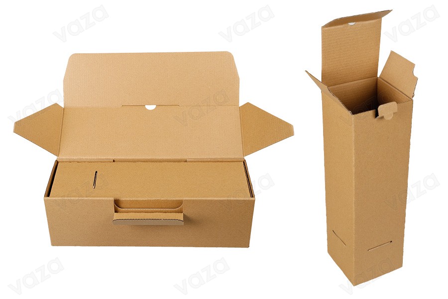 Kraft paper box 340x120x110mm (for wine bottle) - 20 pcs Kraft paper box 340x120x110mm (for wine bottle) - 20 pcs-bildgruppe