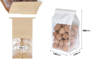 Beutel mit Transparenz 130x110x280mm und Draht zum Verschließen (Blechbinder)-2