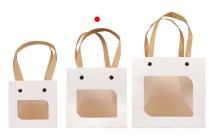 Geschenktüte aus Papier 120x120x120mm weiß mit Fenster - 12 Stk Geschenktüte aus Papier 120x120x120mm weiß mit Fenster - 12 Stk