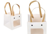 Geschenktüte aus Papier 120x120x120mm weiß mit Fenster - 12 Stk Geschenktüte aus Papier 120x120x120mm weiß mit Fenster - 12 Stk