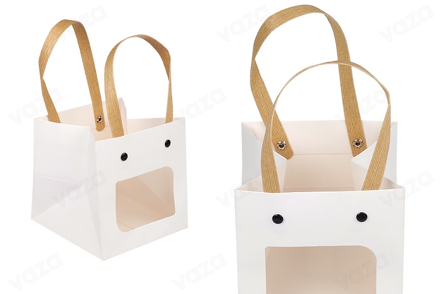 Sac cadeau en papier 120x120x120 mm blanc avec fenêtre - 12 pcs Sac cadeau en papier 120x120x120 mm blanc avec fenêtre - 12 pcs-photo_produit