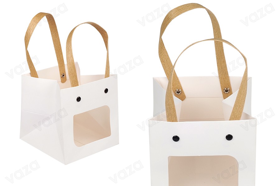 Geschenktüte aus Papier 120x120x120mm weiß mit Fenster - 12 Stk Geschenktüte aus Papier 120x120x120mm weiß mit Fenster - 12 Stk-εικόνα_προϊοντική