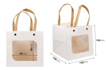 Geschenktüte aus Papier 150x150x150 mm weiß mit Sichtfenster - 12 Stk Geschenktüte aus Papier 150x150x150 mm weiß mit Sichtfenster - 12 Stk