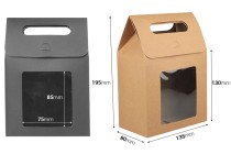 Geschenktüten aus Papier 135x80x195 mm mit Sichtfenster - 12 Stk