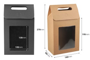 Poignée sac cadeau en papier 160x90x270 mm avec fenêtre - 12 pcs-2