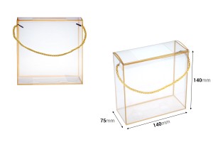Geschenktäschen-Schachtel 140x75x140 mm Kunststoff transparent mit Griff - 12 Stück-2