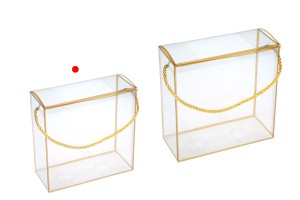 Geschenktäschen-Schachtel 140x75x140 mm Kunststoff transparent mit Griff - 12 Stück-6