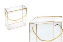 Gift box - bag 140x75x140 mm plastic transparent with string for handle - 12 pcs Gift box - bag 140x75x140 mm plastic transparent with string for handle - 12 pcs