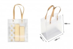 Τσάντα δώρου πλαστική 160x100x180 mm ημιδιάφανη με χερούλι - 12 τμχ