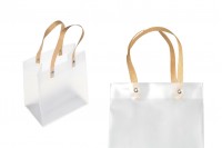 Plastic gift bag 160x100x180 mm translucent with handle - 12 pcs