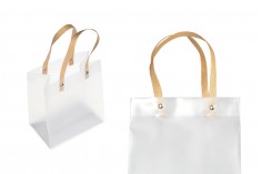 Τσάντα δώρου πλαστική 160x100x180 mm ημιδιάφανη με χερούλι - 12 τμχ