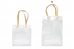 Τσάντα δώρου πλαστική 180x100x260 mm ημιδιάφανη με χερούλι - 12 τμχ