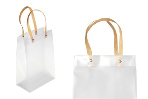 Sachet cadeau en plastique 180x100x260 mm translucide avec poignée - 12 pcs-1