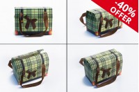 Τσάντα δώρου πράσινη "Ορθογώνιο" με φιόγκο και χερούλι από κορδέλα σατέν 165x90x115 - 20 τμχ