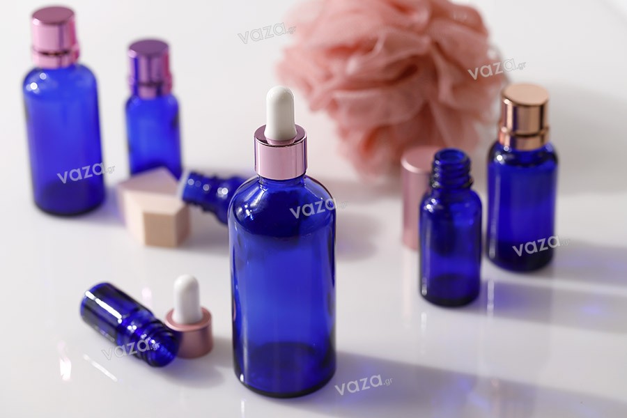 10ml blue glass bottle for essential oils with PP18 finish