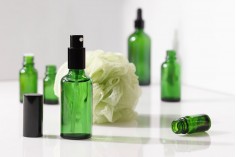 100ml green glass bottle for essential oils with PP18 mouth