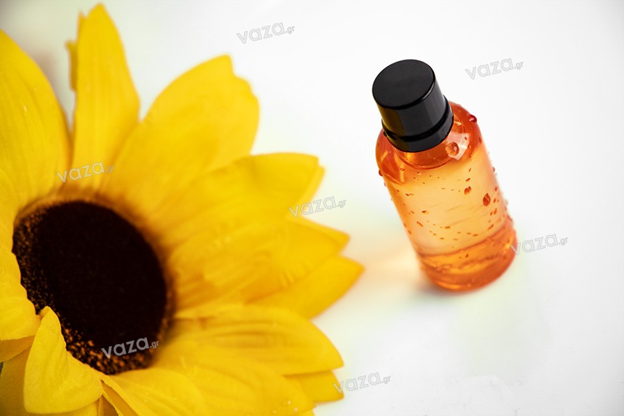 Glass bottle for essential oils - orange color - 50 ml with mouth PP 18
