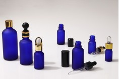 10ml blue frosted glass bottle with PP18 finish for essential oils