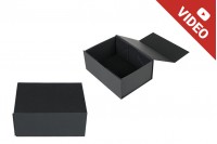 Cardboard box in black color with magnetic closure 185x138x81 mm - 12 pcs