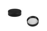 Plastic lid in matt black color with inner gasket