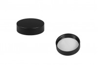 Plastic lid in matt black color with inner gasket