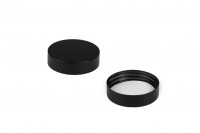 Plastic lid in matt black color with inner gasket