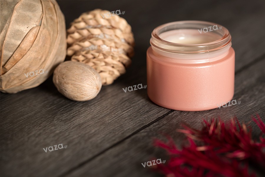 50ml glass cream jar in different colours - without a cap