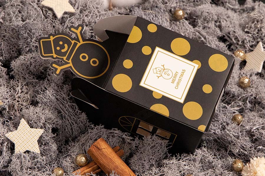 Weihnachtliche Papierbox 85x85x100 mm für Geschenke in verschiedenen Designs- 25 Stück-εικόνα_σύνθεση