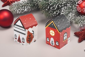 Christmas paper gift box 85x85x140 mm - 10 pcs-5