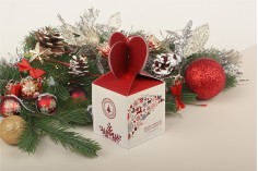 Christmas paper gift box 90x90x155 mm - 10 pcs