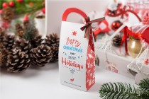 Christmas paper box 105x60x275 mm with handle - 10 pcs