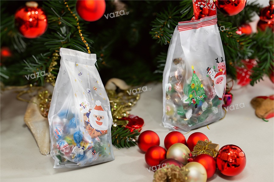 Christmas (heat sealable) plastic bags 85x65x225 mm - 50 pcs