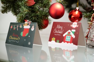 Χριστουγεννιάτικη ευχετήρια χάρτινη κάρτα 140x90 mm - 10 τμχ-εικόνα_σύνθεση