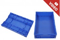 Caisse pliante aux dimensions 650 x 435 x 160 mm de couleur bleue