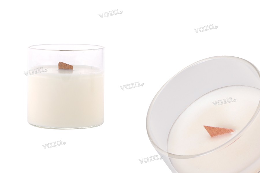 Wooden wicks 10x125 mm with metal base for candles - 25 pcs