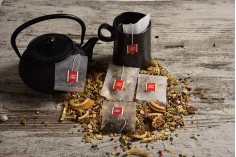 Tea bags 58x70 mm with card - 50 pcs