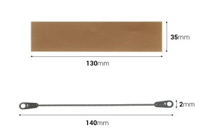 Ersatztuch 130 x 35 mm und Draht 140 x 2 mm für Handschweißgerät