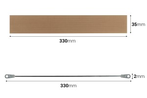 Ersatztuch 330 x 35 mm und Draht 330 x 2 mm für Handschweißgerät