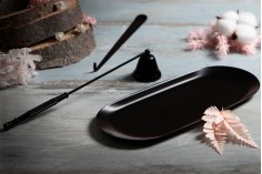 Metal (inox) bell candle snuffer in black color