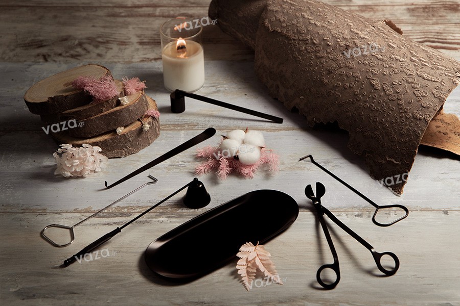 Metal (inox) bell candle snuffer in black color