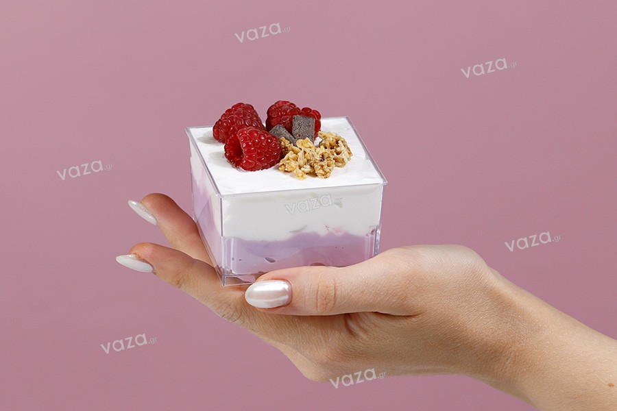 Cup (bowl) 150 ml in square shape for sweets - 25 pcs